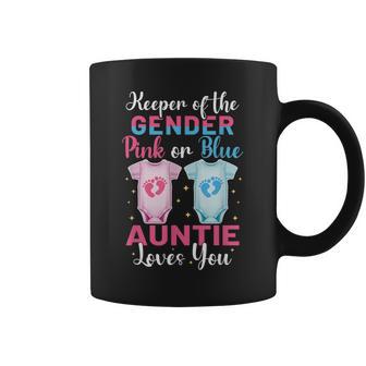 Keeper Of The Gender Auntie Loves You Gender Reveal Coffee Mug - Thegiftio UK