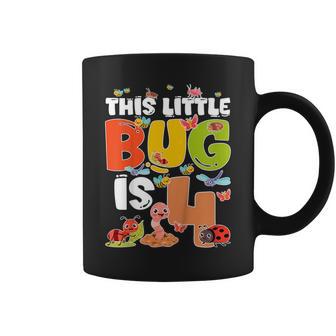 Kids 4Th Bug Birthday Four Year Old Bugs Birthday Insects Coffee Mug - Thegiftio UK