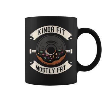 Kinda Fit Mostly Fat Fitness 面白いジムワークアウト コーヒーマグ - Kawaiitshirt