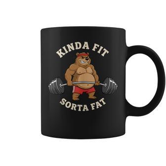 Kinda Fit Sorta Fat Gym Dad Bod Bear Coffee Mug - Thegiftio UK