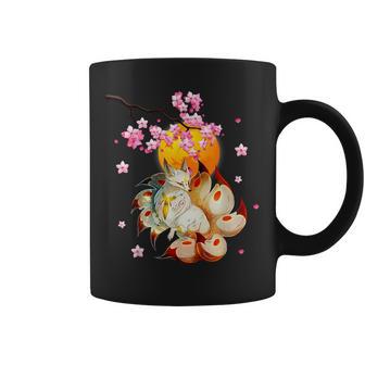 Kitsune-Fox Renard Japonais À Neuf Queues Fleurs De Cerisier Tasse - Cadeauxyz