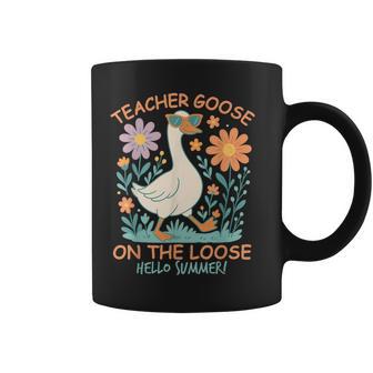 Last Day Of School Teacher Goose On The Loose Hello Summer Coffee Mug - Thegiftio UK