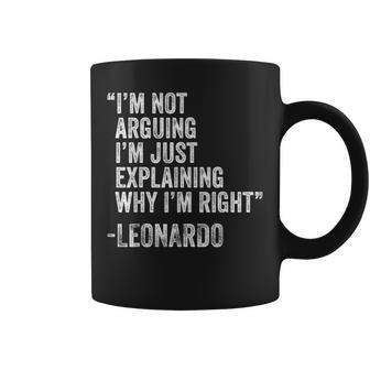 Leonardo Cita Divertida Cumpleaños Personalizado Nombre Idea Ingeniero Taza de café - Regaloses