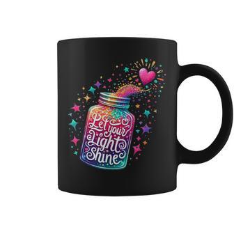 Let Your Light Shine Colorful Stars Heart Coffee Mug - Thegiftio UK