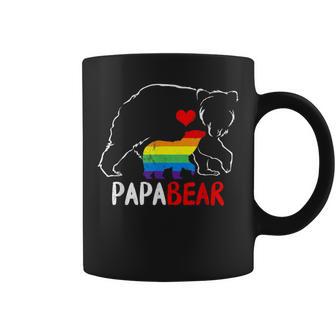 Lgbt Daddy Papa Bear Gay Pride Flag Proud Dad Father's Day Coffee Mug - Monsterry