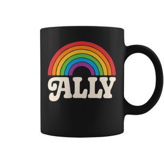 Lgbtq Ally Pocket Retrointage Gay Pride Lgbt Rainbow Flag コーヒーマグ - Kawaiitshirt