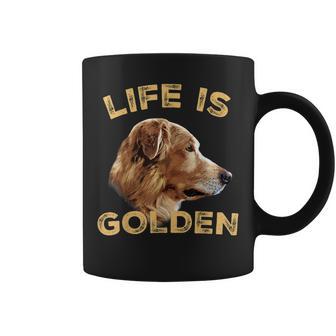 Life Is Golden Golden Retriever Perro Dueño Regalo Taza de café - Regaloses