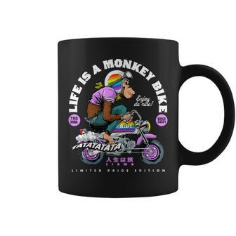 Life Is A Monkey Bike Fun ビンテージ バイカー プライドエディション コーヒーマグ - Kawaiitshirt