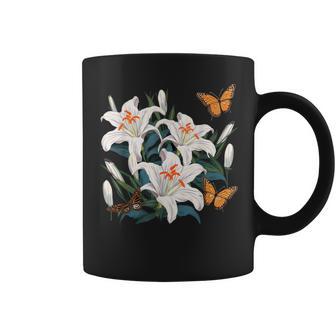 Liriointage Con Mariposas En Lirio De Mariposa Taza de café - Regaloses