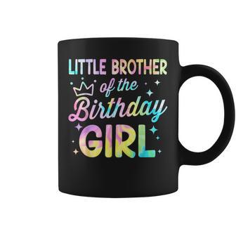 Little Brother Of The Birthday Girl Tie Dye Girl Bday Party Coffee Mug - Thegiftio UK