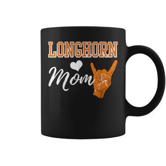 Longhorn Mom Heart Souvenir For Women Coffee Mug | Mazezy