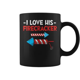 Love His Firecracker Boyfriend Matching 4Th Of July Couple Coffee Mug - Thegiftio UK