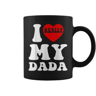 I Love Heart My Dada Fathers Day For Kids Coffee Mug - Monsterry