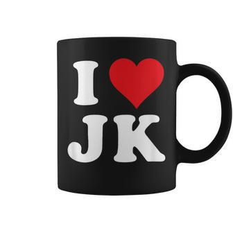 I Love Jk Initials I Heart JK First Last Name J K Coffee Mug - Monsterry