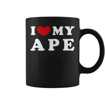 I Love My Ape アイ・ラブ・マイ・エイプ、アイ・ハート・マイ・エイプ 長袖tシャツ コーヒーマグ - Kawaiitshirt