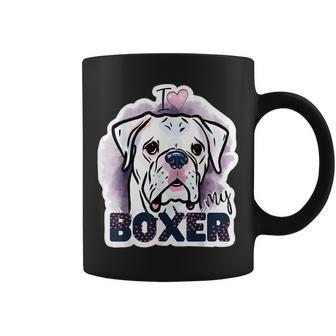 I Love My Boxer Dog Mom Dad Kawaii Dog Doodles ボクサー 犬 コーヒーマグ - Kawaiitshirt