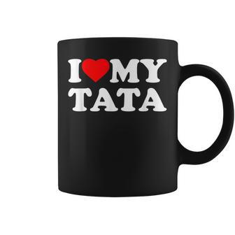 I Love My Tata Heart Family Grandpa Coffee Mug - Monsterry