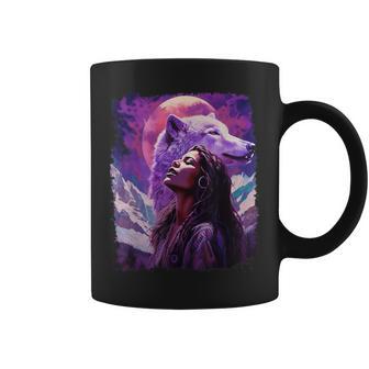 I Love Wolves ビンテージ ネイティブアメリカン コーヒーマグ - Kawaiitshirt