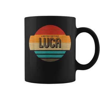 Luca 名称 レトロ・ヴィンテージ・サンセット 限定版 コーヒーマグ - Kawaiitshirt