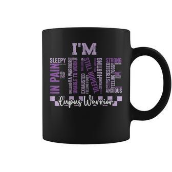 Lupus Warrior Im Fine Wear Purple Ribbon Awareness Support Coffee Mug - Monsterry