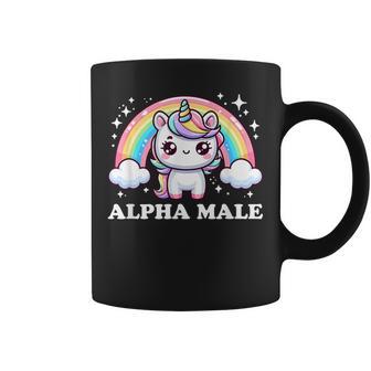 Lustige Ironie Männer Outfitüßes Einhorn Alpha Male Tassen - Seseable
