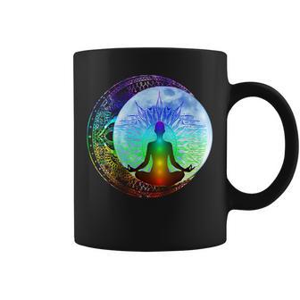 Mandala Pleine Lune Chakra Méditation Tasse - Cadeauxyz
