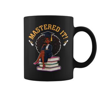 Mastered It Black Girl Master Degree Graduation Coffee Mug - Thegiftio UK