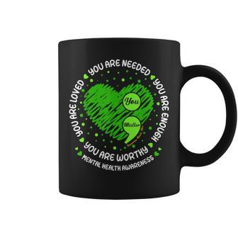 You Matter You Are Enough Semicolon Mental Health Awareness Coffee Mug - Thegiftio UK