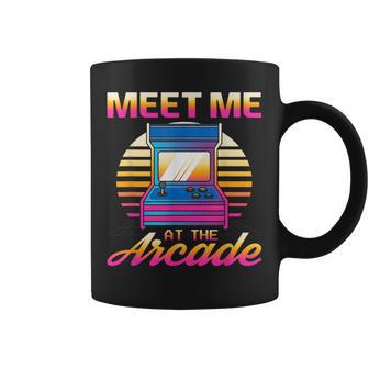 Meet Me At The Arcade Gameraporwave レトロビデオゲーム ゲーマービデオゲーム コーヒーマグ - Kawaiitshirt