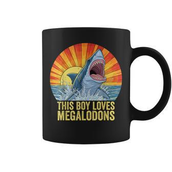 Megalodon Boys Kids Megalodon This Boy Loves Megalodons Coffee Mug - Thegiftio UK