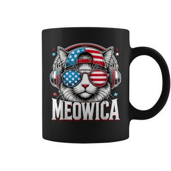 Meowica Cat Kitty American Flag Usa 4Th Of July Fourth Coffee Mug - Thegiftio UK