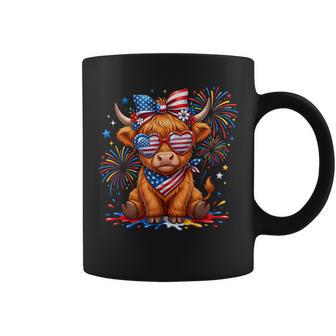'Merica Highland Cow 4Th Of July Red White Blue Western Cow Coffee Mug - Thegiftio UK