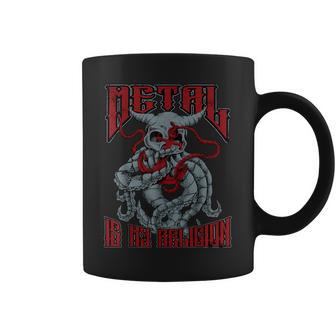 Metal Is My Religion Iintage Heavy Metal Taza de café - Regaloses