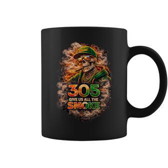Miami 305 Skeleton Give Us The Smoke Quote Street Style Coffee Mug - Monsterry