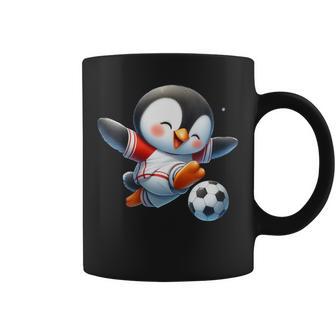 Mignon Pingouin Joueur De Football Frappant Balleport Dessin Animé Tasse - Cadeauxyz