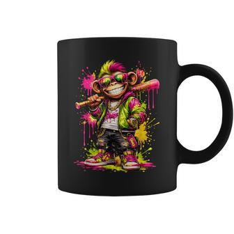 Monkey Baseball Drip Animal Party Sport Cool Graphic Coffee Mug - Thegiftio UK