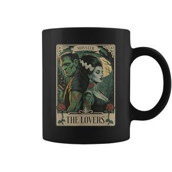 Monster Lovers Tarot Card Gothic Frankenstein Halloween Coffee Mug - Monsterry