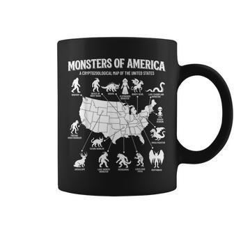 Monsters Of America Cryptid Map United States Folklore Coffee Mug - Thegiftio UK