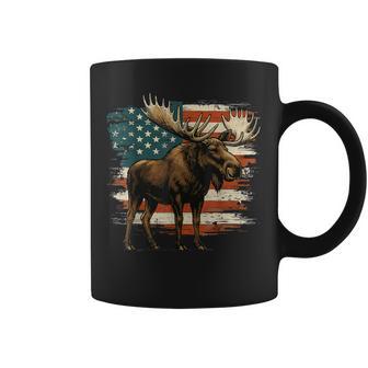 Moose Usa Flag Alaska Wildlife Coffee Mug - Thegiftio UK