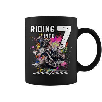 Motocross Birthday 7Th Year Old Riding Into 7 Mx Dirt Bike Coffee Mug - Thegiftio UK
