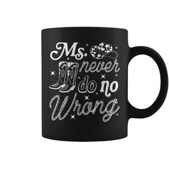 Ms Never Do No Wrong Western Cow Girl Country Music Coffee Mug - Thegiftio UK