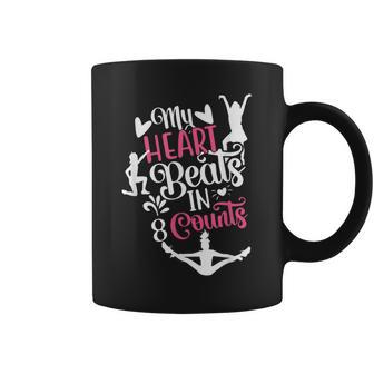 My Heart Beats 8カウント チアリーダー ダンサー チアリーディング コーヒーマグ - Kawaiitshirt