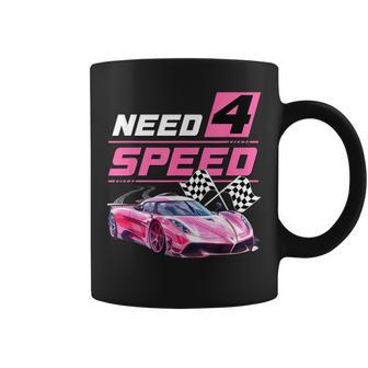 Need Four Speed Birthday Girl 4 Year Old Car Racing 4Th Bday Coffee Mug - Thegiftio UK