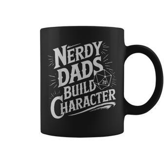 Nerdy Dads Build Character Rpg Dice Father Humor Coffee Mug - Monsterry