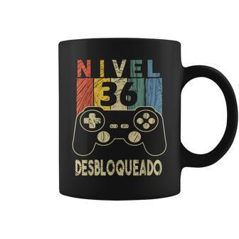 Nivel 36 Desbloqueado Gamer 36 Años Cumpleaños Taza de café - Regaloses