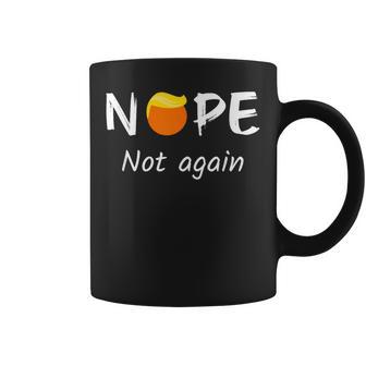 Nope Not Again Peluca Divertida Demócrata Trump Elecciones Anti-Trump Taza de café - Regaloses