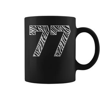 Number 77 In Zebra Print Fanwear Sports Jersey Player Coffee Mug - Thegiftio UK