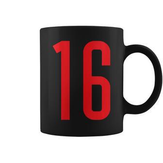Numéro 16 Maillot Rouge Pour Fan Deport Tasse - Cadeauxyz