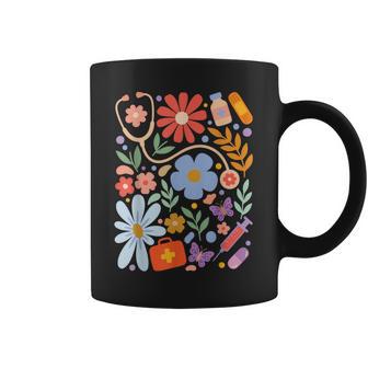 Nurse Boho Flowers Rn Nursing Coffee Mug - Thegiftio UK