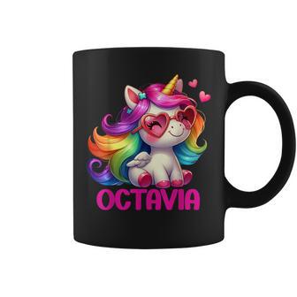Octavia Nom Personnalisé Licorne Colorée S Filles Tasse - Cadeauxyz